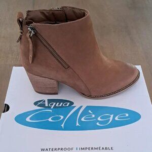 Aqua College Nancy Waterproof Booties - Cognac Nubuck Leather - Size: 7.5M